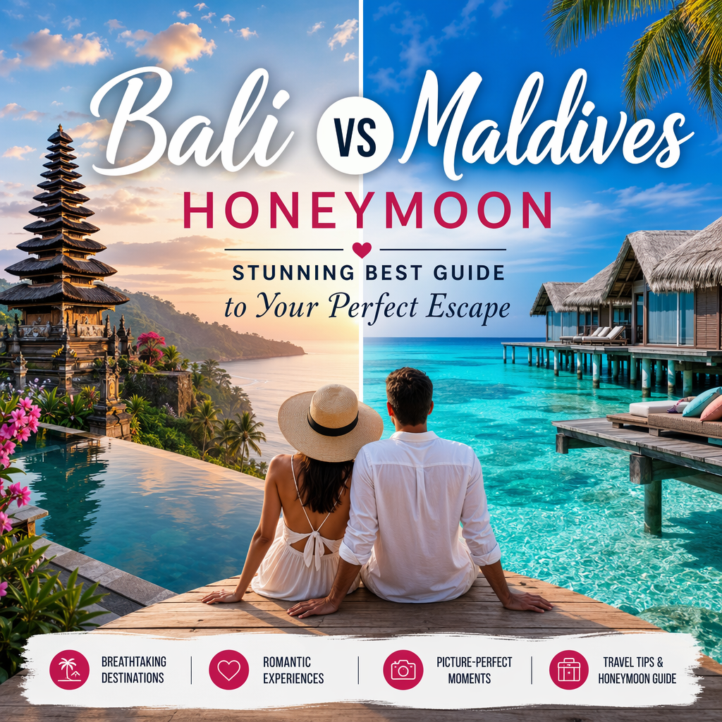 Illustration of Bali vs Maldives Honeymoon: Stunning Best Guide to Your Perfect Escape