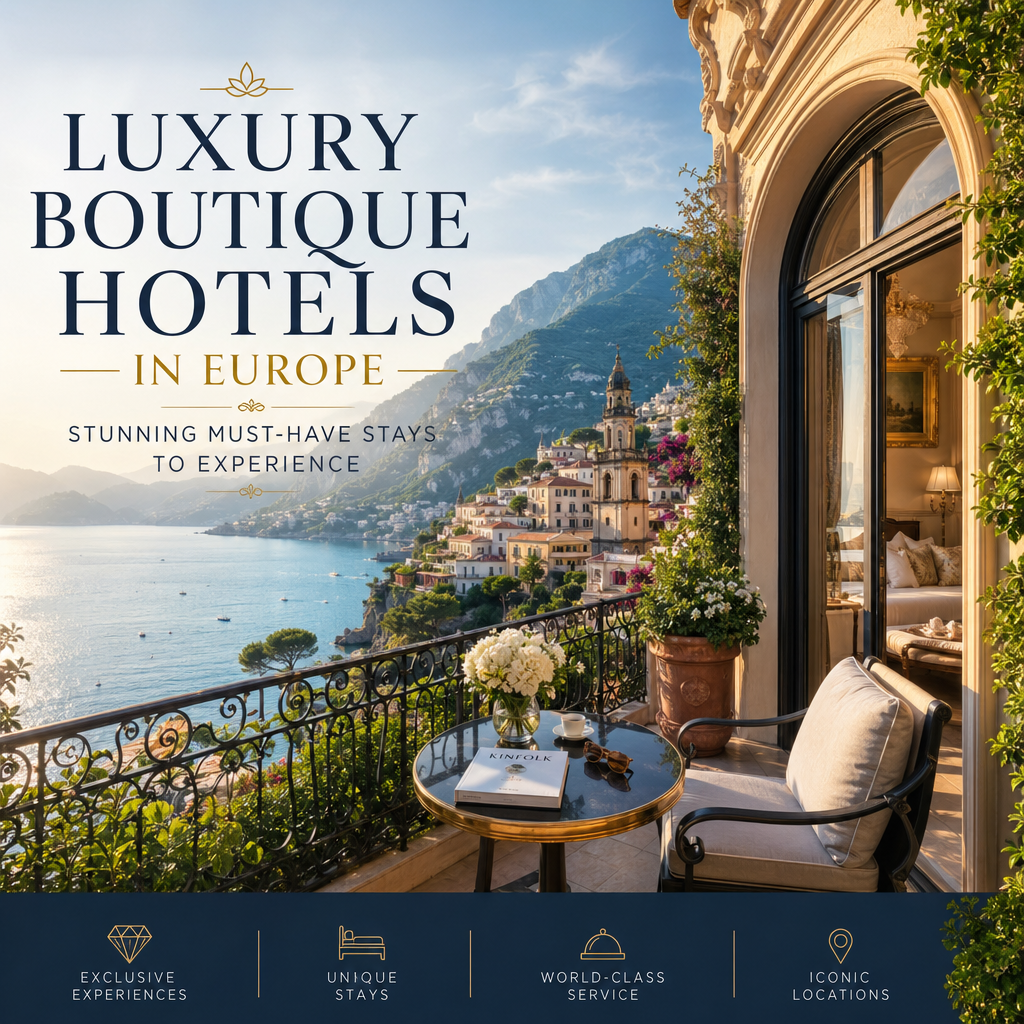 Illustration of Luxury Boutique Hotels in Europe: Stunning Must-Have Stays to Experience